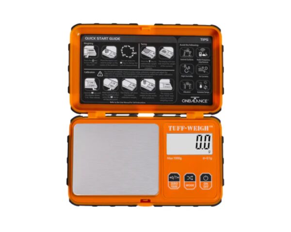 On Balance TUF-1000-OR On Balance Tuff-Weigh Pocket Scale - Orange 1000g x 0.1g
