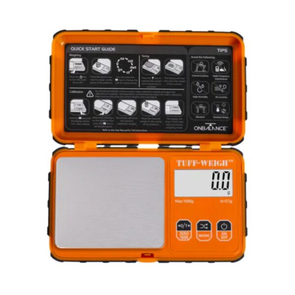 On Balance TUF-1000-OR On Balance Tuff-Weigh Pocket Scale - Orange 1000g x 0.1g