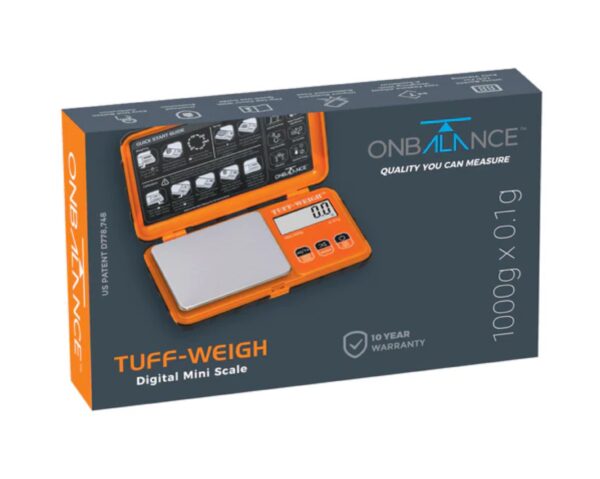 On Balance TUF-1000-OR On Balance Tuff-Weigh Pocket Scale - Orange 1000g x 0.1g - Image 2