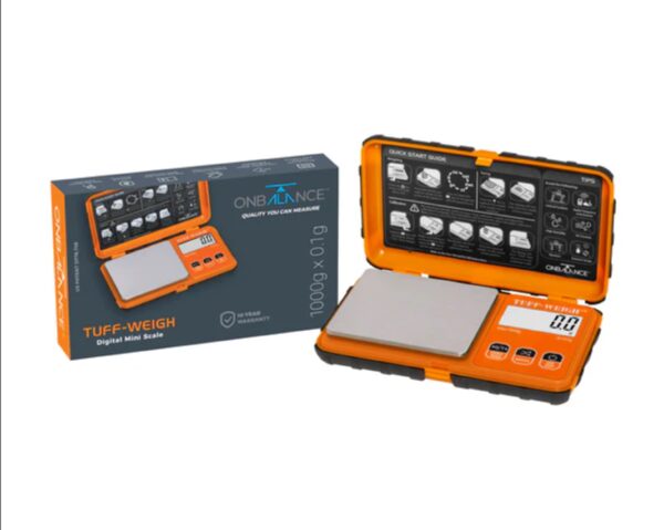 On Balance TUF-1000-OR On Balance Tuff-Weigh Pocket Scale - Orange 1000g x 0.1g - Image 5