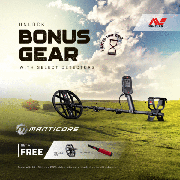 Minelab Manticore Free M8"5.5" Coil + Pro Find 40 Top End Prospecting