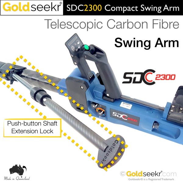 TopendProspectingGoldseekrMinelabSDC2300CompactTelescopicSwingArm
